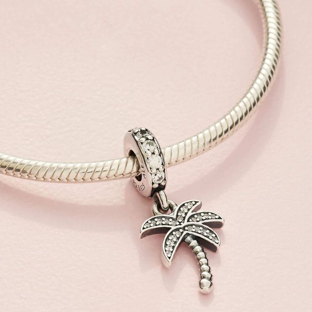 Pandora Sterling Silver Palm Tree Charm Bracelet